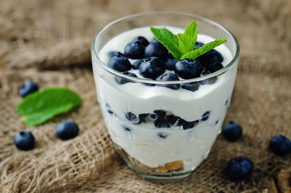 Blueberry greek yogurt parfait