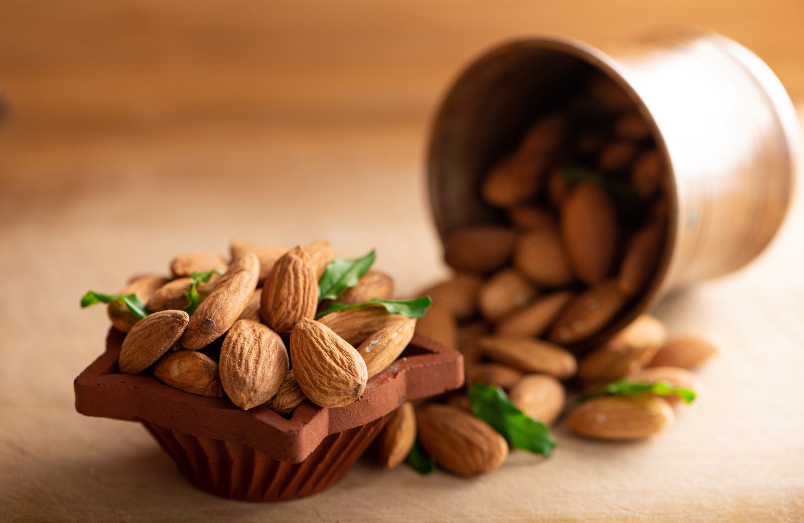 Brown Almonds in Close Up Shot