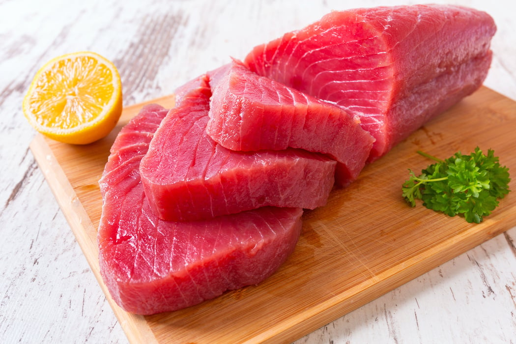 Fresh tuna steaks