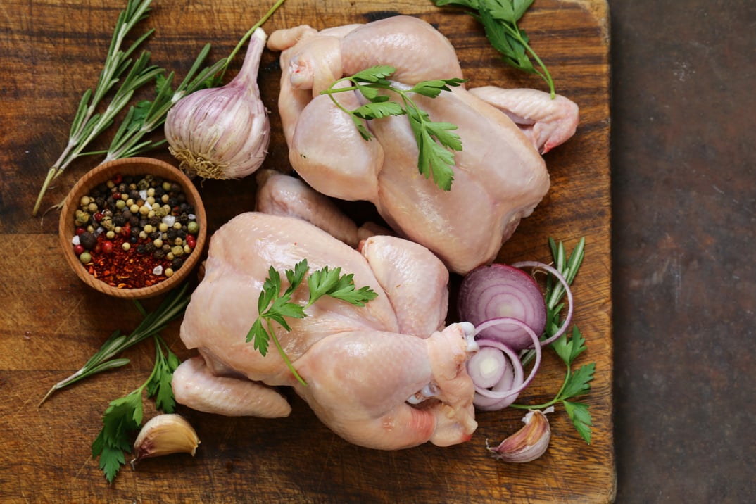 Fresh Raw Chicken with Herbs and Spices