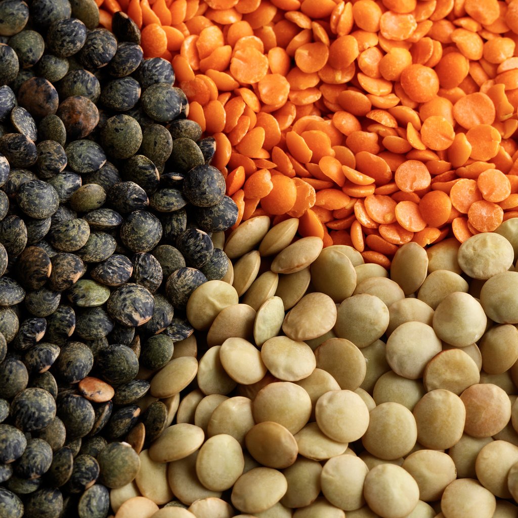 Colorful lentils