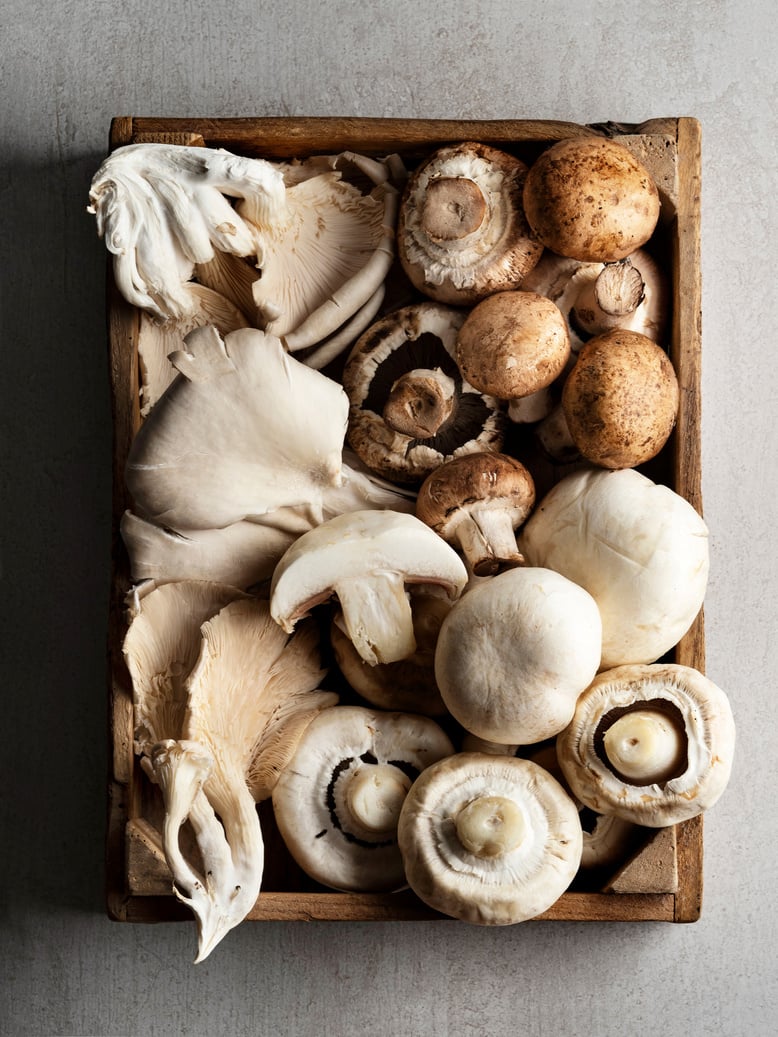 Mushrooms, Fresh mushrooms.