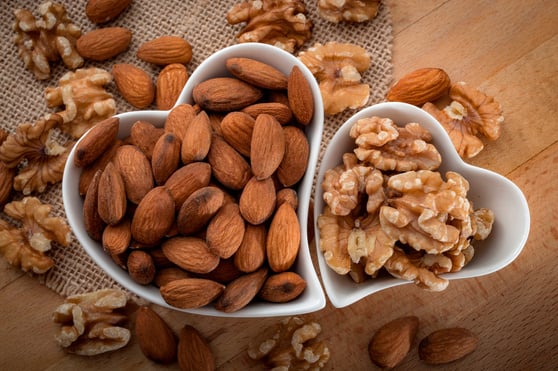 Almonds and walnuts