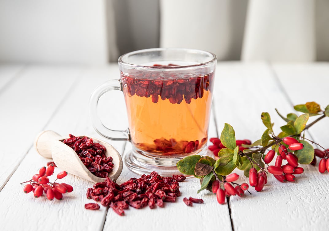 Berberis vulgaris also known as common barberry, European barberry or barberry tea drink.